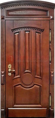 Темная стальная дверь с виноритом и фрамугой ДВТ-238 в Лобне