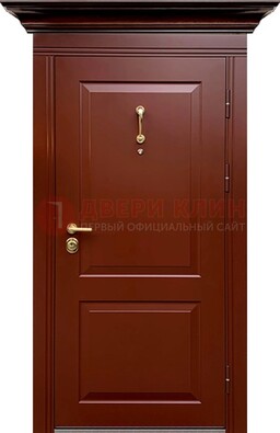 Красная железная дверь винорит для частного дома ДВТ-251 в Лобне