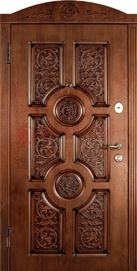 Коричневая входная дверь с виноритом ДВТ-41 в Лобне