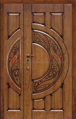 Коричневая входная дверь с виноритом ДВТ-5 в Лобне