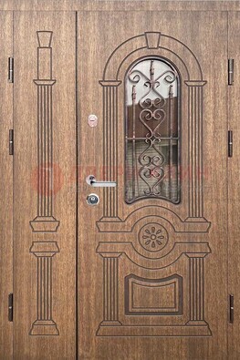 Железная классическая дверь с терморазрывом и рисунком ДВТ-77 в Лобне