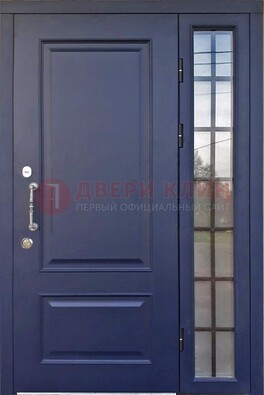 Синяя дверь с виноритом и стеклянными вставками  ДВТ-79 в Лобне