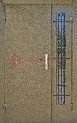 Тамбурная дверь Порошок со стеклом и ковкой ПЛ-20 в Лобне